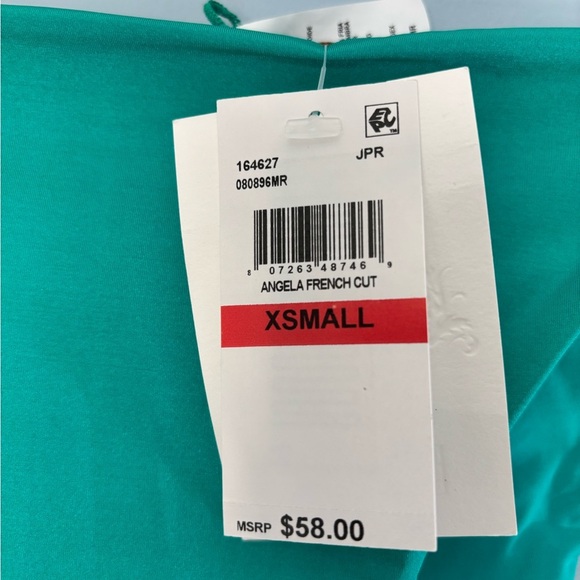 NEW Becca by Rebecca Virtue Angela French Cut Swim Bottom Size XS Jasper Green - Picture 5 of 5